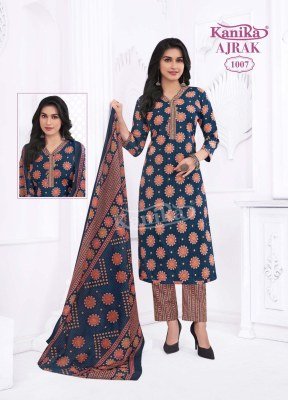 Kanika Ajrak Vol 1 Stylish Straight Kurti with Printed Pant And Cotton Feel Dupatta Wholesale kurtis catalogs