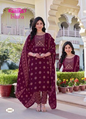 Kanika Ishita Vol 1 Cotton Feel Embroidered Kurti Set with Printed Dupatta Wholesale kurtis catalogs