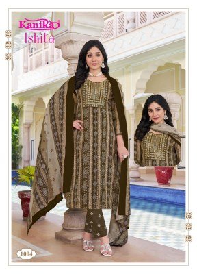 Kanika Ishita Vol 1 Cotton Feel Embroidered Kurti Set with Printed Dupatta Wholesale kurtis catalogs