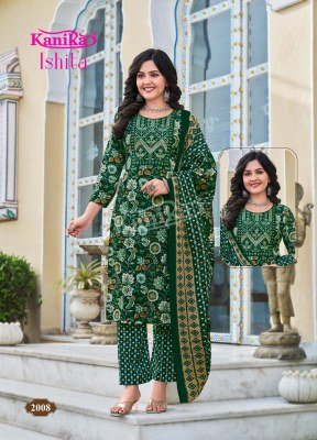 Kanika Ishita Vol 2 Premium Embroidered Straight Kurti Set with Pant And Printed Cotton Dupatta Wholesale kurtis catalogs