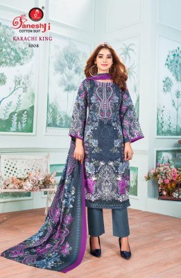 Karachi King vol 1 by Ganeshji Pure Heavy Soft Cotton Digital Style Print Pure Pakistani Prints suit collection at low rate dress material catalogs
