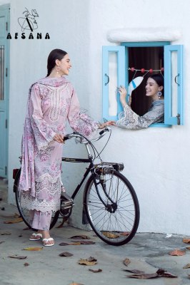 Karachi lawn 02 by Afsana premium pure lawn kurti pant with dupatta catalogue Karachi suits catalogs