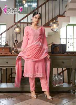 Karachi vol 4 by Mystic 9 premium quality Luckhnawi work readymade suit collection at low price   readymade suit catalogs