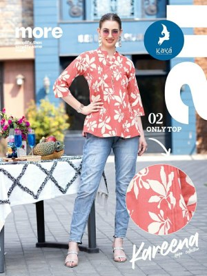 Kareena by Kaya Cotton Flex Printed short top with low price western wear catalogs