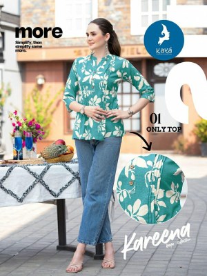 Kareena by Kaya Cotton Flex Printed short top with low price western wear catalogs