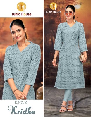Karidha by Tunic House Viscous reyon Fully Chikankari sequence work top bottom with dupatta catalogue in affordable rate  readymade suit catalogs