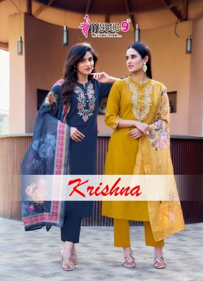 Karishna vol 1 by Mystic 9 Premium quality Heavy Cotton Readymade suit  with low rate Mystic 9