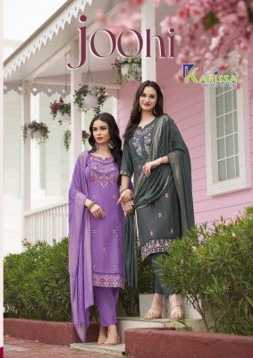 Karissa Joohi Handcrafted Premium Viscose Vatican Suit Bottom with Maslin Jacquard Dupatta Wholesale Karissa 