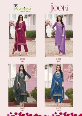 Karissa Joohi Handcrafted Premium Viscose Vatican Suit Bottom with Maslin Jacquard Dupatta Wholesale kurtis catalogs