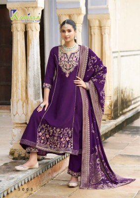 Karissa Kalisha Vol 3 Design 4 Premium Viscose Roman Silk Kurti Set with Pant And Banarasi Jacquard Muslin Dupatta Wholesale kurti pant with dupatta Catalogs