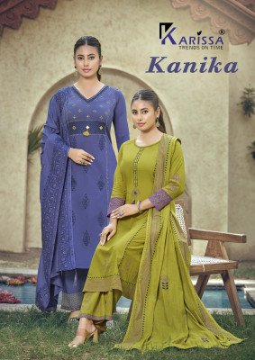 Karissa Kanika Premium Bombay Cotton Kurti Pant Dupatta Set 