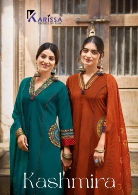 Karissa Kashmira Premium Bombay Cotton A-Line Suit Set with Jacquard Dupatta wholesale catalogs