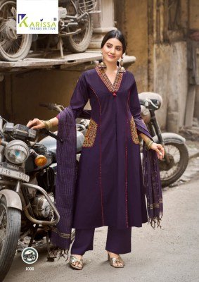 Karissa Kashmira Premium Bombay Cotton A-Line Suit Set with Jacquard Dupatta kurtis catalogs
