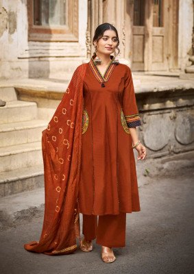 Karissa Kashmira Premium Bombay Cotton A-Line Suit Set with Jacquard Dupatta kurtis catalogs