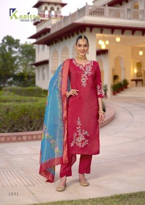 Karissa Mohini Premium Heavy Viscose Simmar Top And Pant Set with Cotton Mall Inner And Pure Viscose Simmar Jacquard Digital Print Dupatta Handcrafted kurtis catalogs