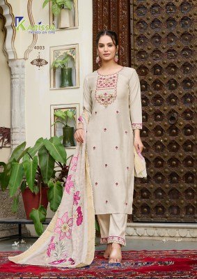 Karissa Nora Vol 4 Premium Viscose Top And Bottom Set with Hand Khatli Work And Digital Print Maslin Dupatta Wholesale kurtis catalogs