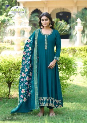 Karissa Satrangi Vichitra Silk Anarkali Suit Wholesale readymade suit catalogs