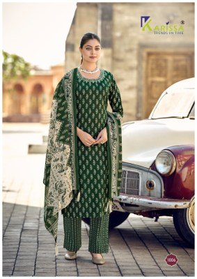 Karissa Summer Vibes Premium Cotton Top Pant Dupatta Set kurti pant with dupatta Catalogs