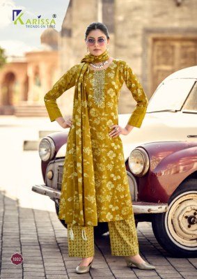 Karissa Summer Vibes Premium Cotton Top Pant Dupatta Set kurti pant with dupatta Catalogs