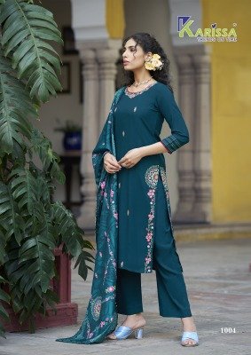 Karissa by Aastha Premium Liva Tag Fancy Kurti pant with dupatta catalogue at affordable rate readymade suit catalogs