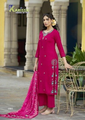 Karissa by Aastha Premium Liva Tag Fancy Kurti pant with dupatta catalogue at affordable rate readymade suit catalogs
