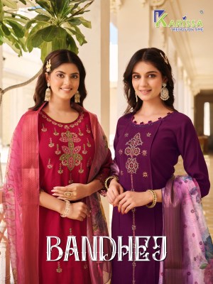 Karissa by Bandhej premium pure fancy designer kurti pant and dupatta catalogue at wholesale price Karissa 