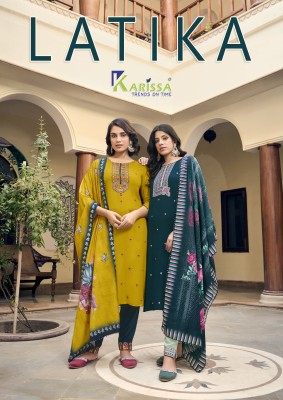 Karissa by Latika Premium Reyon kurti with pant and dupatta catalogue at low rate Karissa 