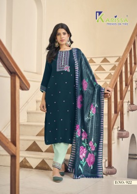 Karissa by Latika Premium Reyon kurti with pant and dupatta catalogue at low rate readymade suit catalogs