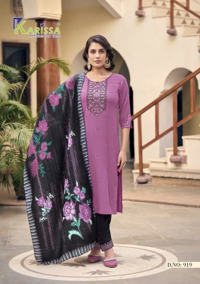 Karissa by Latika Premium Reyon kurti with pant and dupatta catalogue at low rate readymade suit catalogs