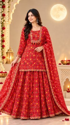 Karwa Chauth Special Bandhani Gopi Dress Collection – Pure Cotton 60×60 wholesale catalogs