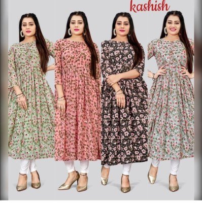 Kashish Kurti Georgette Print with cotton Kruti Only  Wholesale  kurtis catalogs
