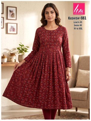 Kashish Rayon Liva Ghera Pom Pom Kurti 