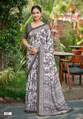 Kashvi Creation Butter Silk Vol-01 Silk Crepe Digital Print Saree Collection sarees catalogs