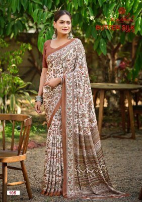 Kashvi Creation Butter Silk Vol-01 Silk Crepe Digital Print Saree Collection sarees catalogs
