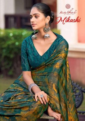 Kashvi Creation Mikashi Soft Silk Embroidery Work Designer Saree catalogue wholesale rate Surat    Amavi