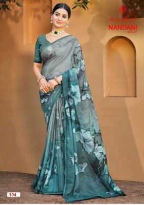 Kashvi Creation Nandani Vol. 01  Georgette Piping Border Collection sarees catalogs