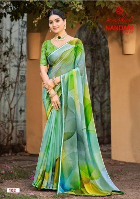 Kashvi Creation Nandani Vol. 01  Georgette Piping Border Collection sarees catalogs