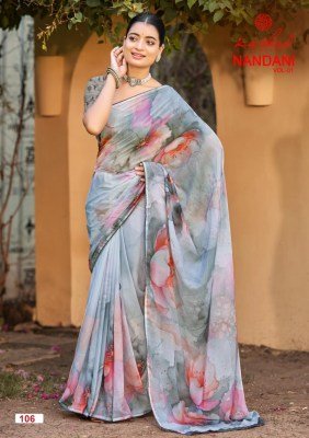 Kashvi Creation Nandani Vol. 01  Georgette Piping Border Collection sarees catalogs