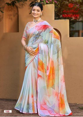 Kashvi Creation Nandani Vol. 01  Georgette Piping Border Collection sarees catalogs