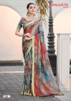 Kashvi Creation Sanjukta PC Moss Viscose Border Saree Collection sarees catalogs