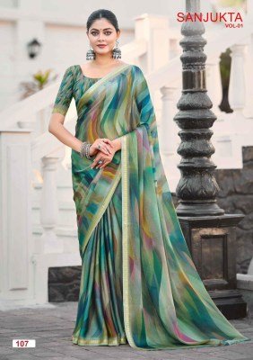 Kashvi Creation Sanjukta PC Moss Viscose Border Saree Collection sarees catalogs