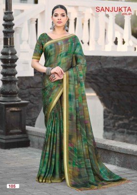 Kashvi Creation Sanjukta PC Moss Viscose Border Saree Collection sarees catalogs