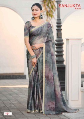 Kashvi Creation Sanjukta PC Moss Viscose Border Saree Collection sarees catalogs