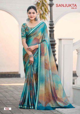 Kashvi Creation Sanjukta PC Moss Viscose Border Saree Collection sarees catalogs