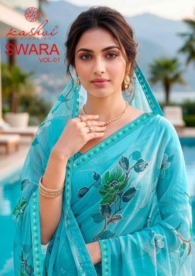 Kashvi Creation Swara Vol-01 Georgette Embroidered Saree wholesale catalogs