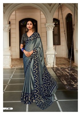 Kashvi creation by Krishna vol 7 new designer chiffon brasso foil with piping saree catalogue at wholesale price sarees catalogs