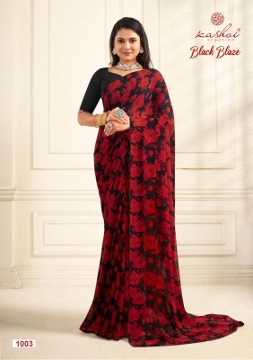 Kashvi creation by black blaze pure georgette with swarovski lace lace saree catalogue at wholesale price sarees catalogs