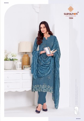 Kashya vol 1 by Suryajyoti Pure Lawn Foil Print With Border Embroidery Work dress material dress material catalogs