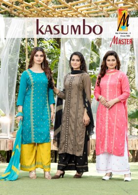 Kasumbo by master reyon embroidered top palazzo catalogue at affordable rate 