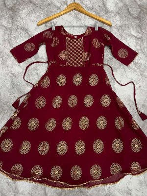 Kaveri kids Pure Georgette Foil Printed kids wear collection kurtis catalogs